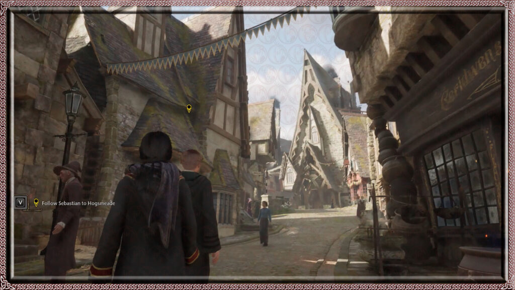 Taking it all in, you walk up Lower High Street of Hogsmeade for the first time.