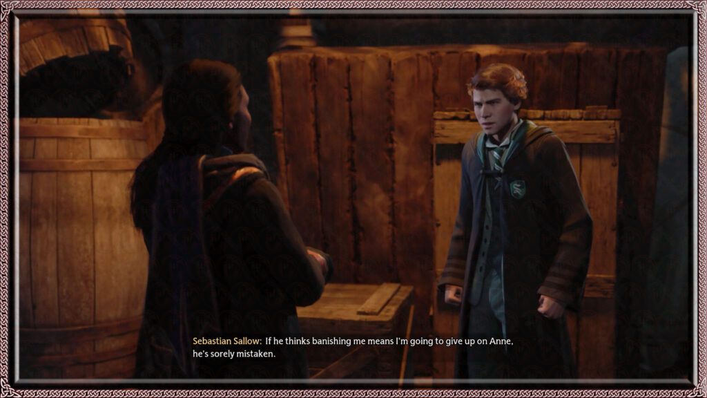 Sebastian Sallow rails against his uncle's dictate concerning the use of the curse to save Anne.
