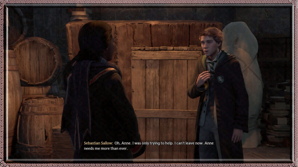 Sebastian Sallow mourns the consequences his decisions led him to in the death of his uncle.