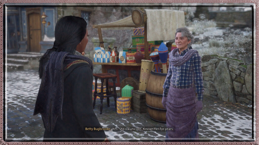 Betty Bugbrooke explains her concerns with her magical friend, Hazel the Unicorn.